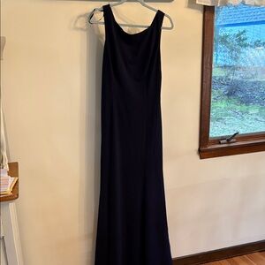 Anthropologie Navy Sleeveless Scoop-Neck Evening Gown